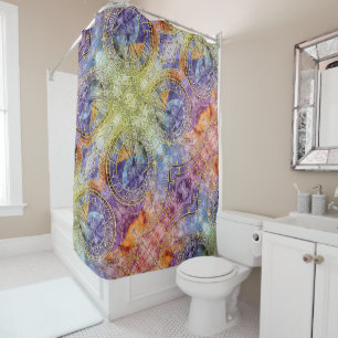 Rideaux De Douche Astrologie temps colorée Abstraite