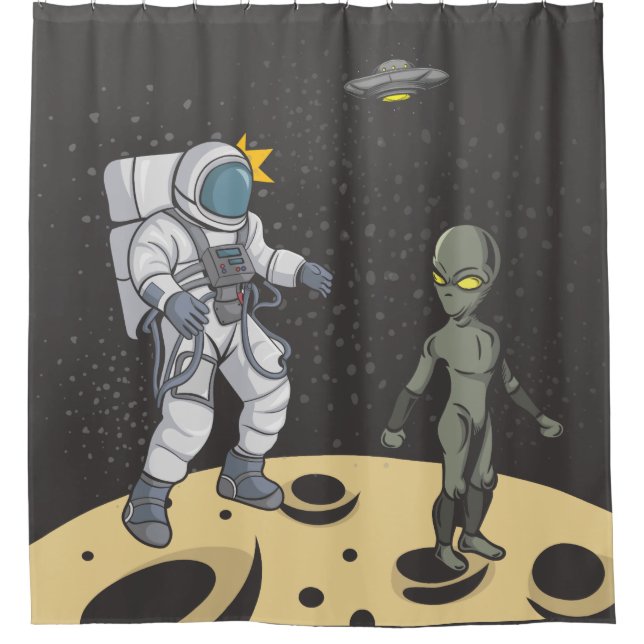 Rideaux De Douche Astronaute et alien (Devant)
