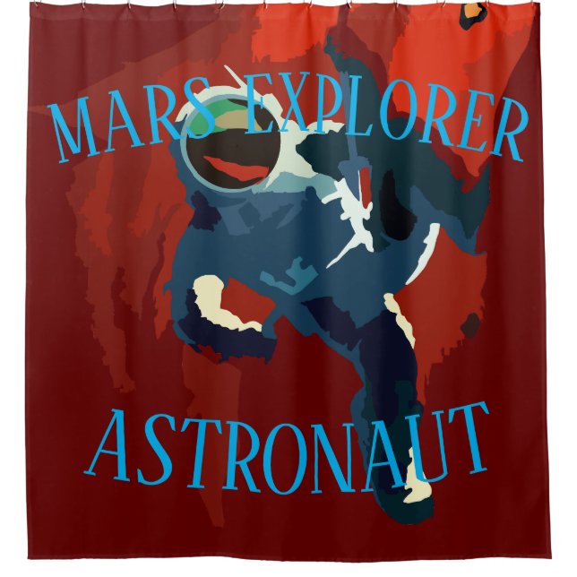 Rideaux De Douche Astronaute Mars Explorateur Voyage Spatial Vacance (Devant)