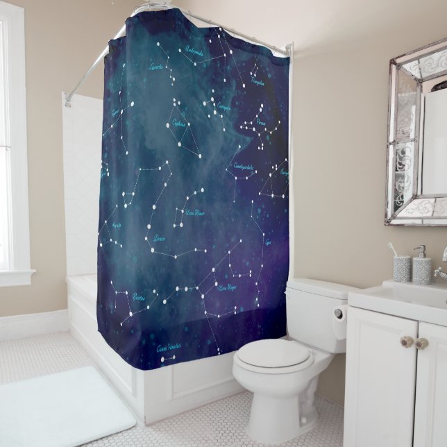 Rideaux De Douche Astronomie de la carte du ciel (En situation)