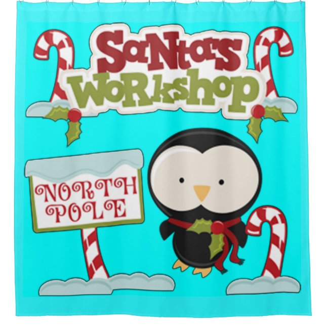 Rideaux De Douche Atelier père Noël Penguin (Devant)