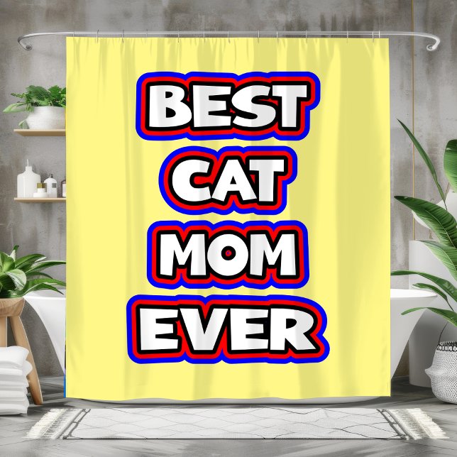 Rideaux De Douche Audacieux Meilleur Chat Maman Jamais Drôle Amoureu (Créateur téléchargé)