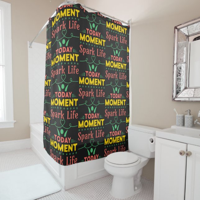 Rideaux De Douche Aujourd'hui Moment, la vie étincelante (En situation)