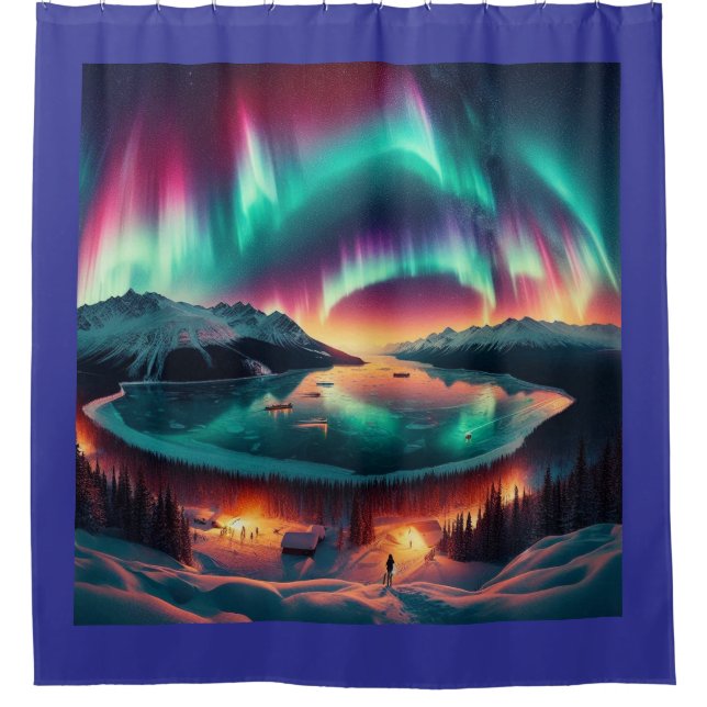 Rideaux De Douche Aureola Borealis en Alaska (Devant)