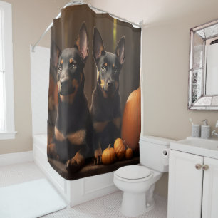 Rideaux De Douche Australien Kelpie Puppy Citrouille de plaisir d'au