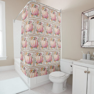 Rideaux De Douche Automne Citrouille Floral