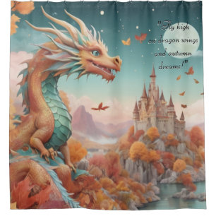 Rideaux De Douche Automne Dragon Dream Castle Starry Night Texte