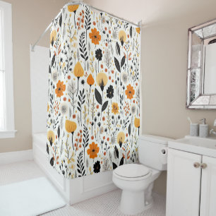 Rideaux De Douche Automne Moderne Boho Automne Botanique Floral