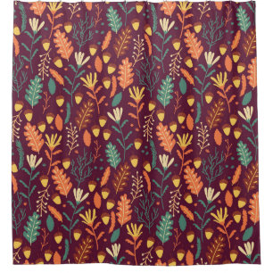 Rideaux De Douche Automne Motif Vintage rouge-orange
