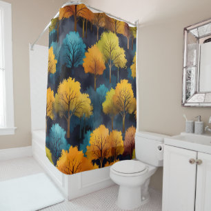 Rideaux de douche avec motif de feuilles - Arbres