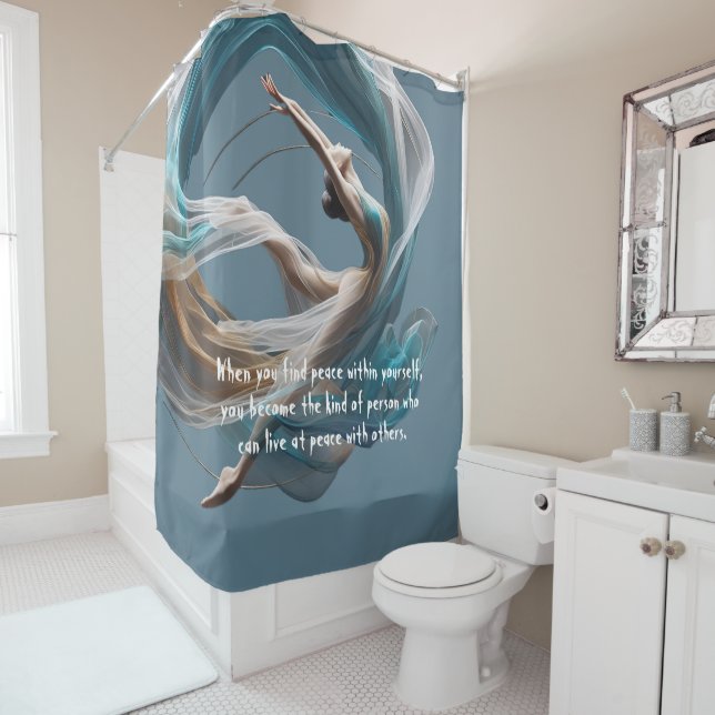 Rideaux De Douche Avion Air Yoga Instructeur Pilates Fitness (En situation)
