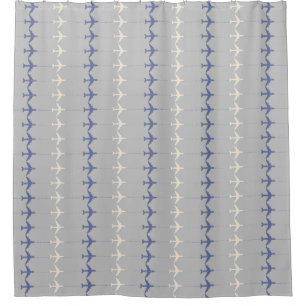 Rideaux De Douche avions blancs/bleus motif pour pilotes - avion