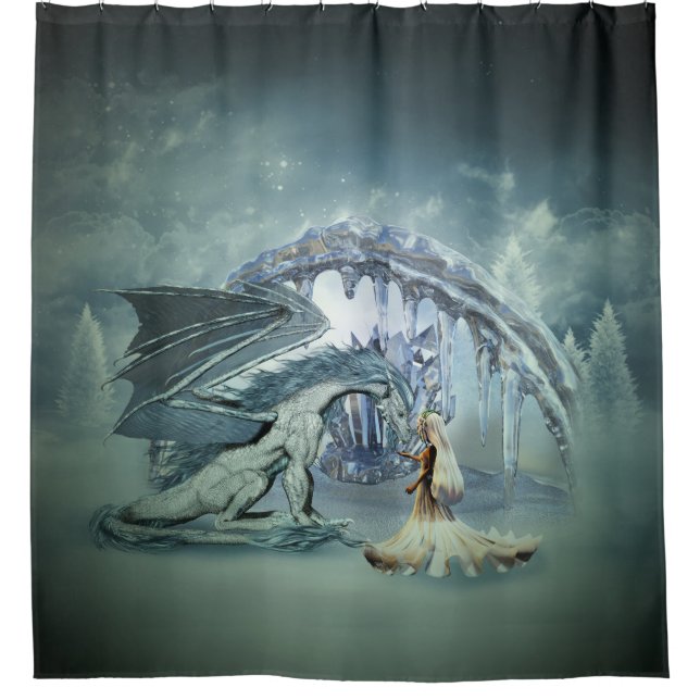 Rideaux De Douche Awesome ice dragon (Devant)