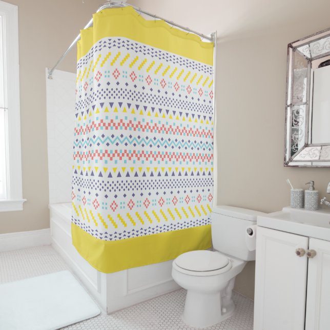 Rideaux De Douche Aztèque (En situation)