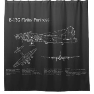 Rideaux De Douche B-17 Forteresse volant - Plan directeur de l'avion
