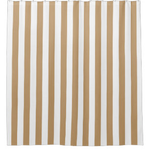 Rideaux De Douche Baguette verticale Tan en chameau blanc NL #0