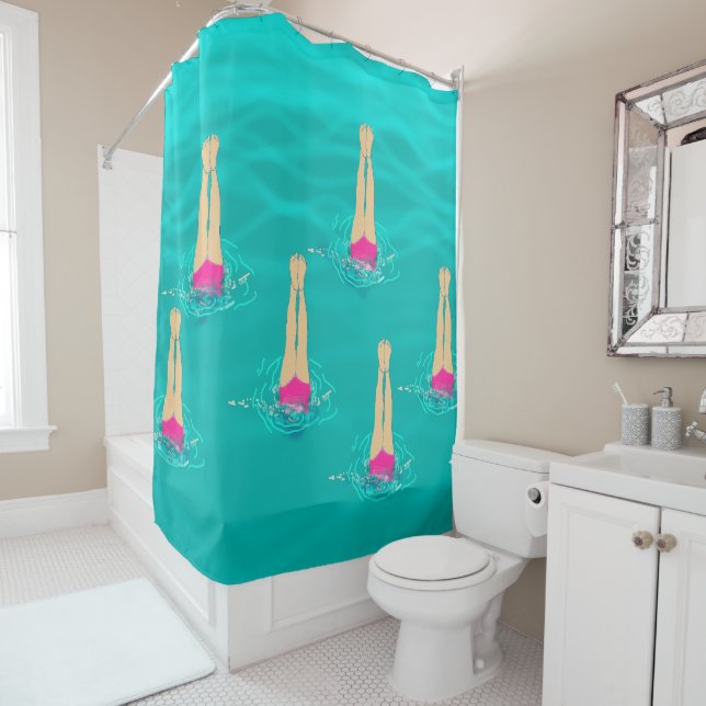Rideaux De Douche Baigneurs Artistiques Nageant Sous L'Eau (En situation)
