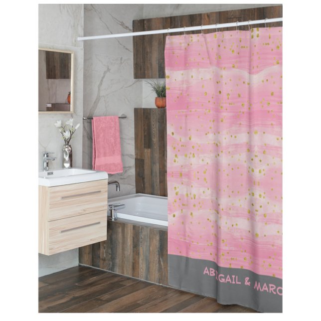 Rideaux De Douche Bain Abstrait rose (Créateur téléchargé)