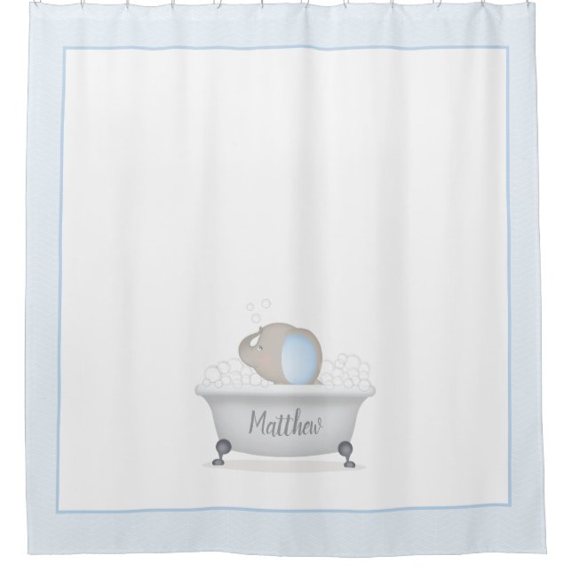 Rideaux De Douche Bain bébé éléphant bulle (Devant)