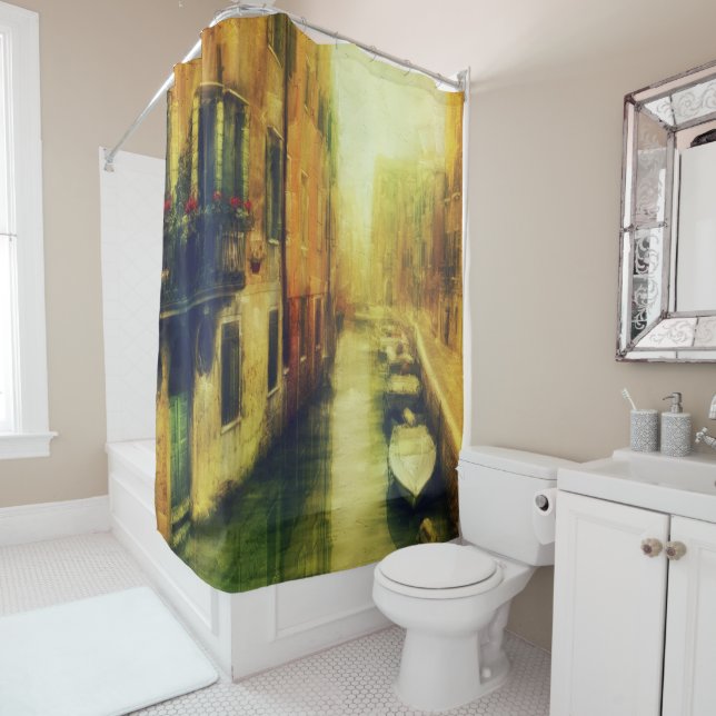 Rideaux De Douche Balcon du Canal de Venise (En situation)