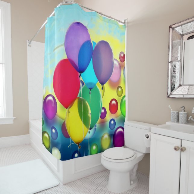 Rideaux De Douche Ballons colorés (En situation)