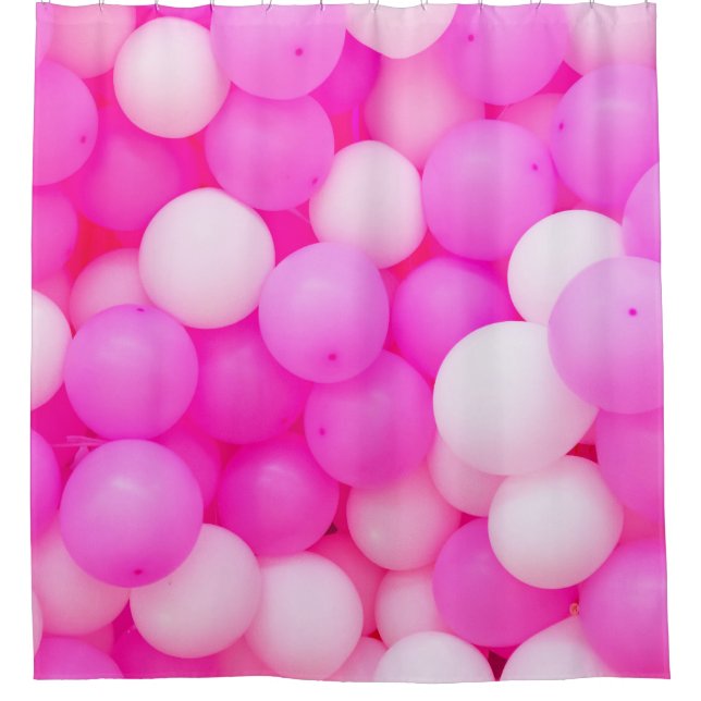 Rideaux De Douche Balloons Roses Festive Design Arrière - plan. (Devant)
