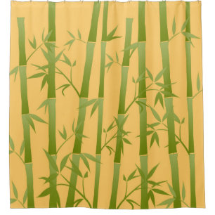 Rideaux De Douche Bambou vert clair Plantes