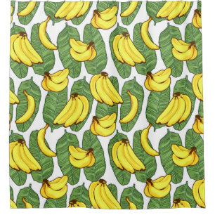 Rideaux De Douche Banana Fruit Feuilles Motif tropical