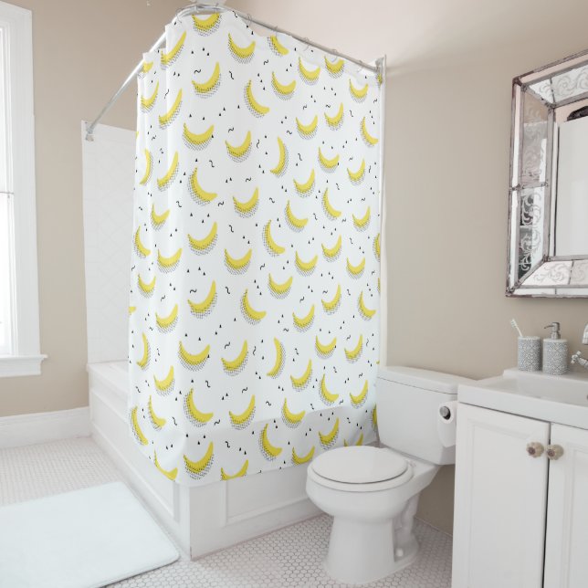 Rideaux De Douche Bananes géométriques (En situation)