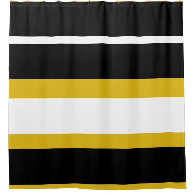 Rideaux De Douche Bande d'abeille jaune noir (Devant)