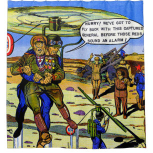 Rideaux De Douche Bande dessinée Vintage du soldat