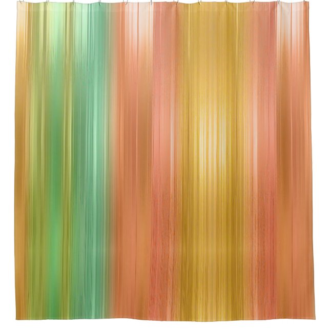 Rideaux De Douche Bande dorée verte Peach (Devant)
