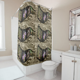 Rideaux De Douche Bande photo vintage de Meerkat,
