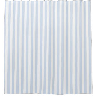 Rideaux De Douche Bandes de bonbons bleu pâle et blanc