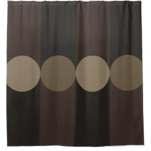 Rideaux De Douche Bandes de géométrie rétro Cercles d'or noir