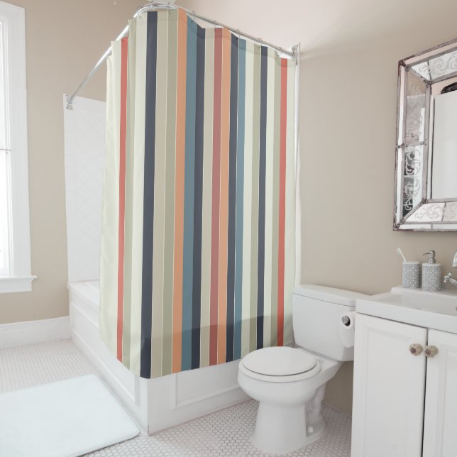 Rideaux De Douche Bandes de palette de couleurs cool (En situation)
