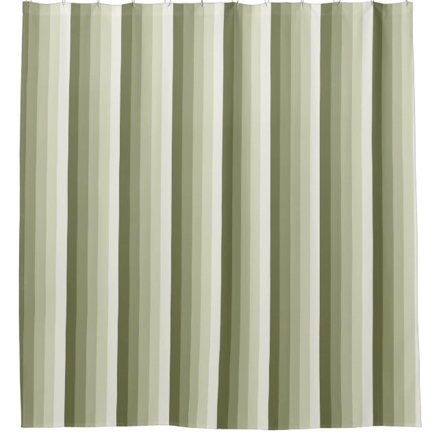 Rideaux De Douche Bandes d'ombre vert olive (Devant)