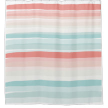 Bandes estivales en corail et turquoise