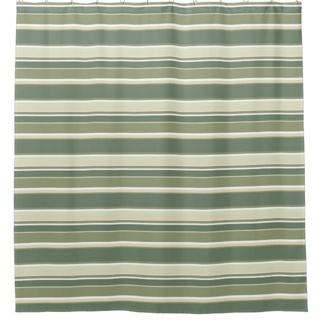 Rideaux De Douche Bandes vert olive (Devant)