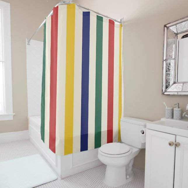 Rideaux De Douche Bandes verticales colorées (En situation)