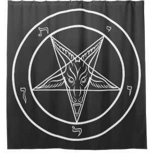 Rideaux De Douche Baphomet Sigil CoS Drapé de chambre rituelle de 6'