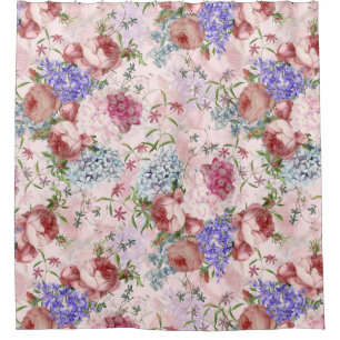 Rideaux De Douche Baroque été roses vintage jardin fleuri