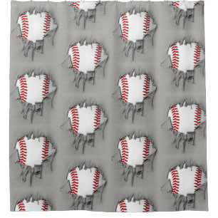 Rideaux De Douche Baseball déchiré