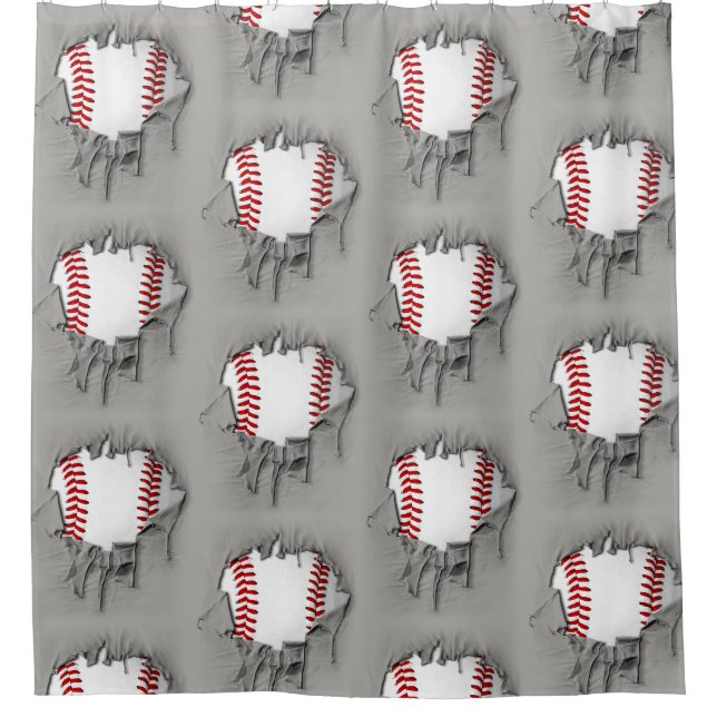 Rideaux De Douche Baseball déchiré (Devant)