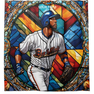 Rideaux De Douche Baseball en verre mignon Imaginaire