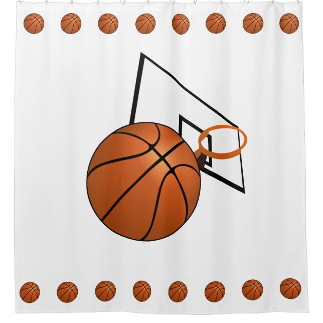 Rideaux De Douche Basket-ball et cerceau (Devant)