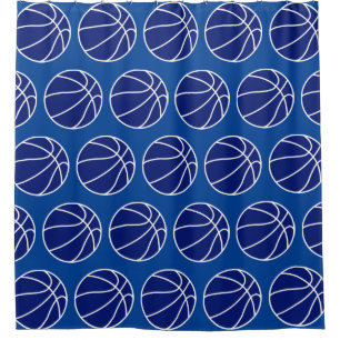 RIDEAUX DE DOUCHE BASKETBALL BLEUS PROFOND