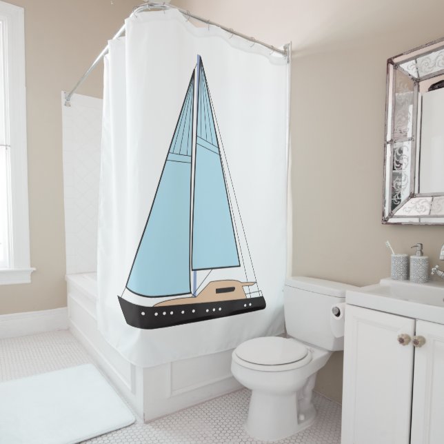 Rideaux De Douche Bateau De Voilier De Luxe (En situation)