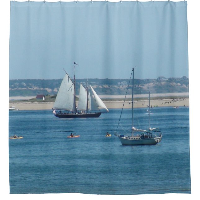 Rideaux De Douche Bateaux à voile à Provincetown à Cape Cod (Devant)