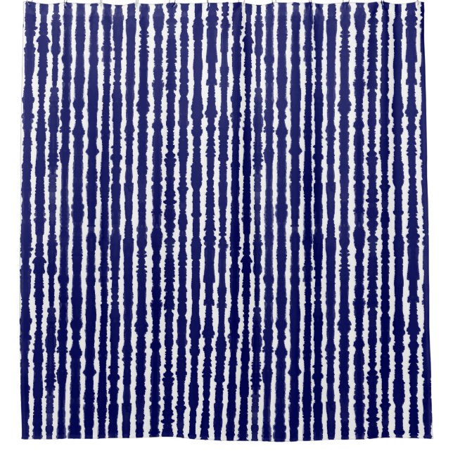 Rideaux De Douche Batik Indigo Style Stripes (Devant)